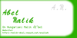 abel malik business card